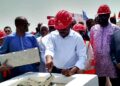 Koloma: Dr Dansa Kourouma a procédé à la pose de la premiere pierre du projet de constitution du siège de l’assemblée nationale…